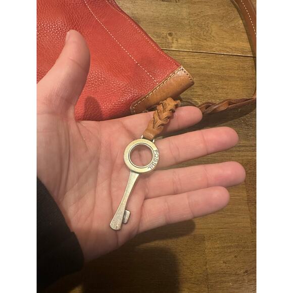 Fossil Jolie Leather Shoulder Bag Orange/Red Medium Size Purse Classic - Picture 4 of 15